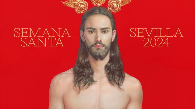 Salustiano Garcia Cruz : Jesus als Werbung für die Semana Santa 2024 in Sevilla (Foto: picture-alliance / Reportdienste, picture alliance / ASSOCIATED PRESS | Uncredited)